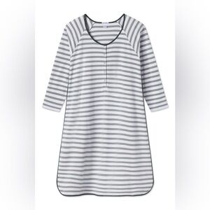 LAKE Pajamas Conifer Stripe Maternity/Nursing Gown Small